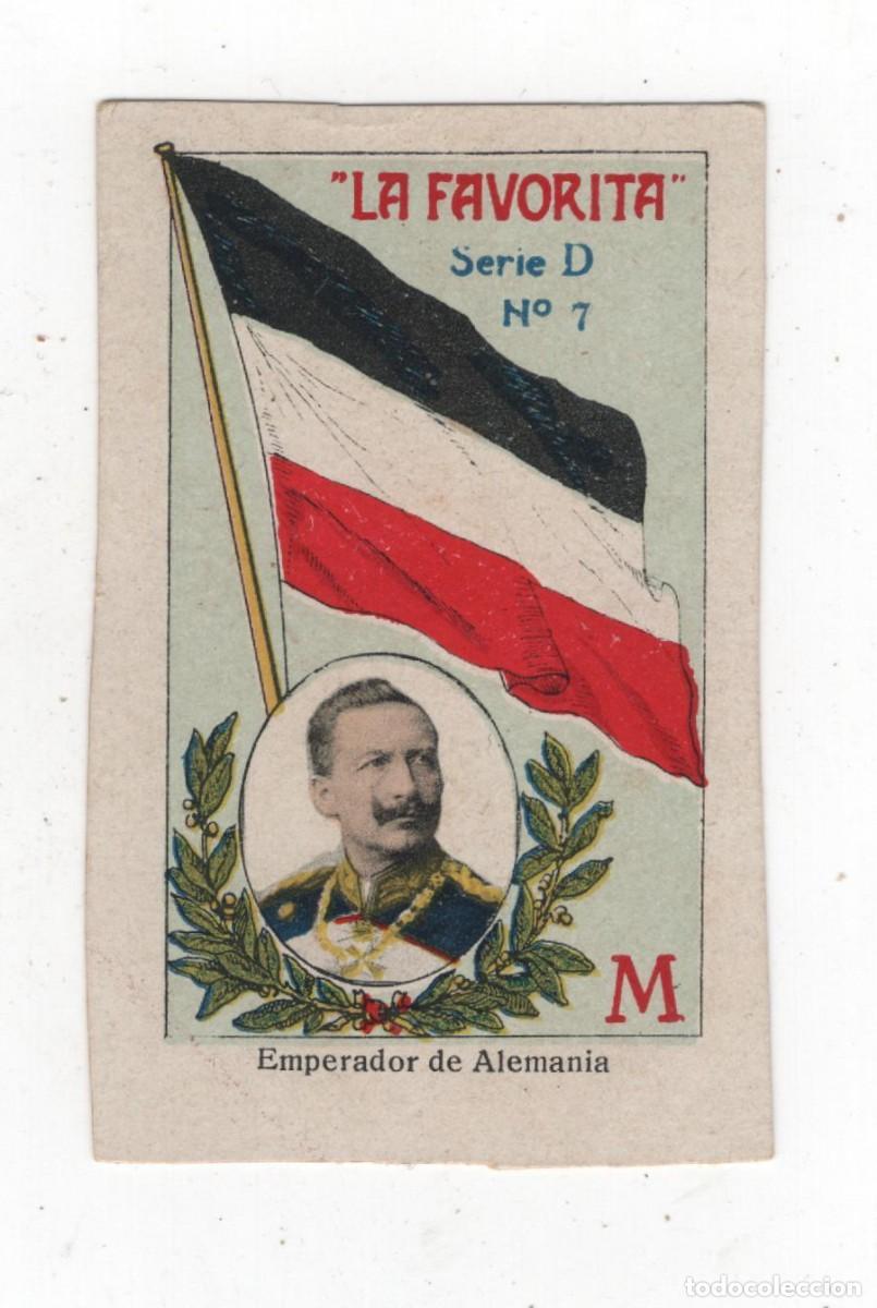 Coleccionismo cromos antiguos: LA FAVORITA ANTIGUO CROMO (CARTON) DOS CARAS (VER) EMPERADOR DE ALEMANIA MAPA EN REVERSO