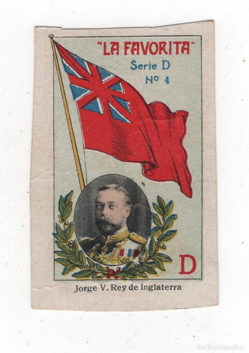 Coleccionismo cromos antiguos: LA FAVORITA ANTIGUO CROMO (CARTON) DOS CARAS (VER) JORGE V REY DE INGLATERRA MAPA EN REVERSO