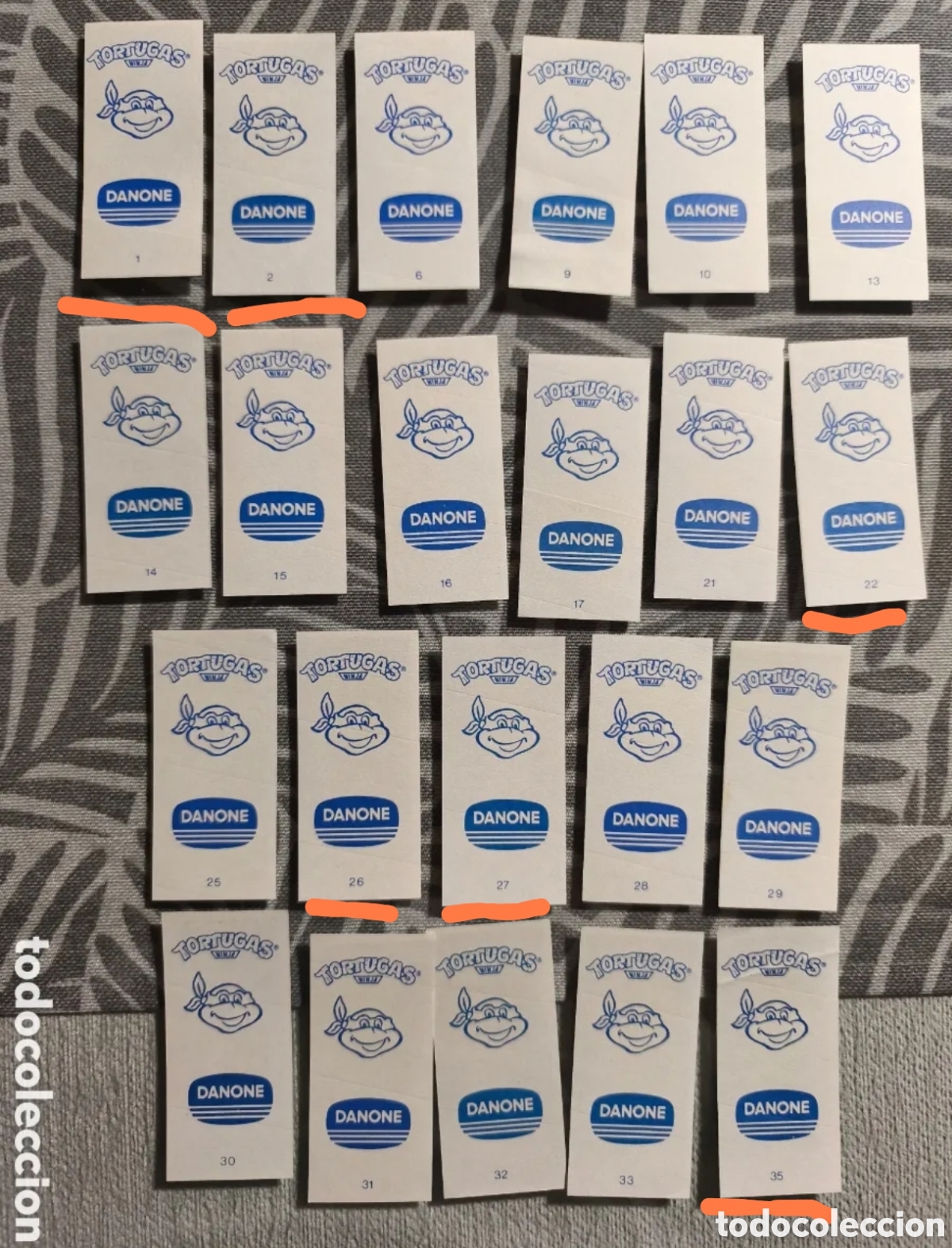Coleccionismo cromos antiguos: Seis pegatinas tortugas Ninja Danone - Foto 1