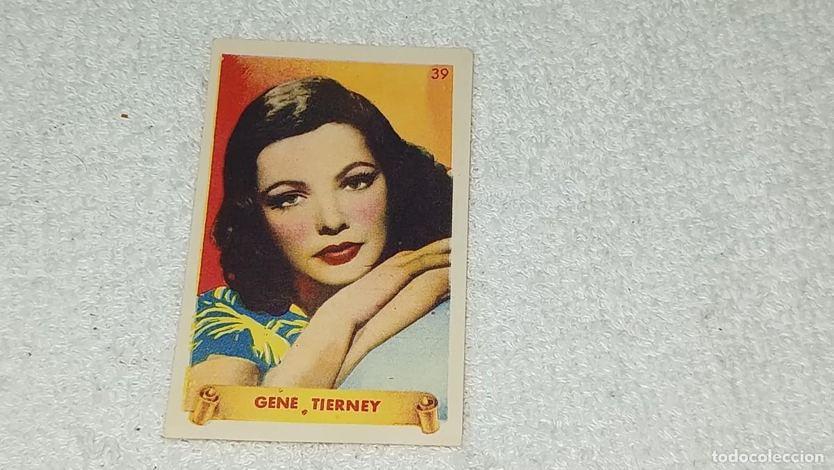 Coleccionismo cromos antiguos: ANTIGUO CROMO N&ordm; 39 GENE TIERNEY ULTIMAS FOTOGRAFIAS DE LAS MAS FAMOSAS ESTRELLAS BRUGUERA A&Ntilde;OS 40