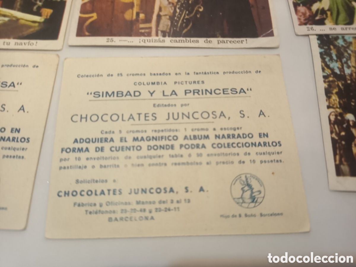 Coleccionismo cromos antiguos: Lote 11 cromos Simbad y la Princesa. - Foto 2