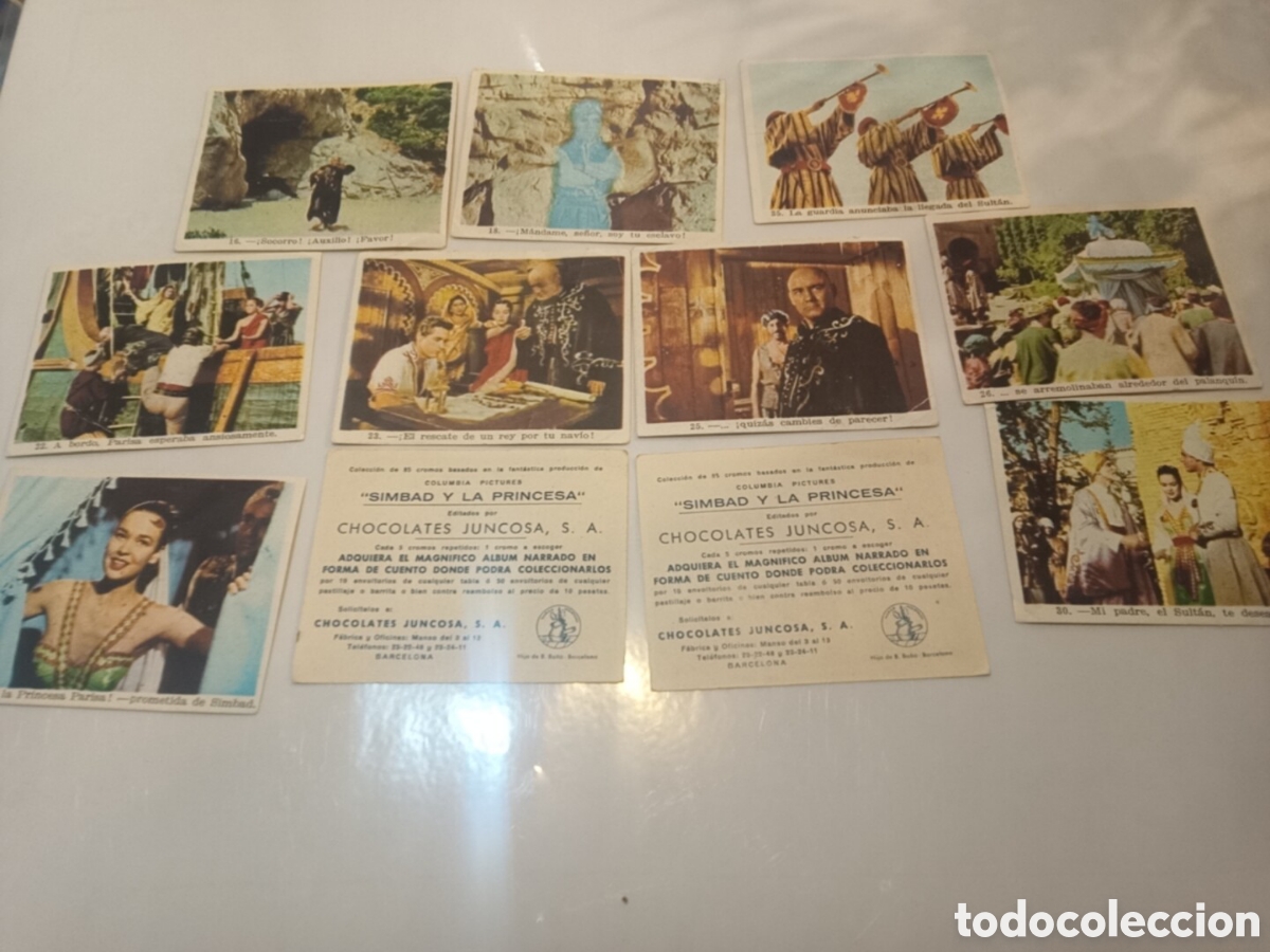 Coleccionismo cromos antiguos: Lote 11 cromos Simbad y la Princesa. - Foto 1