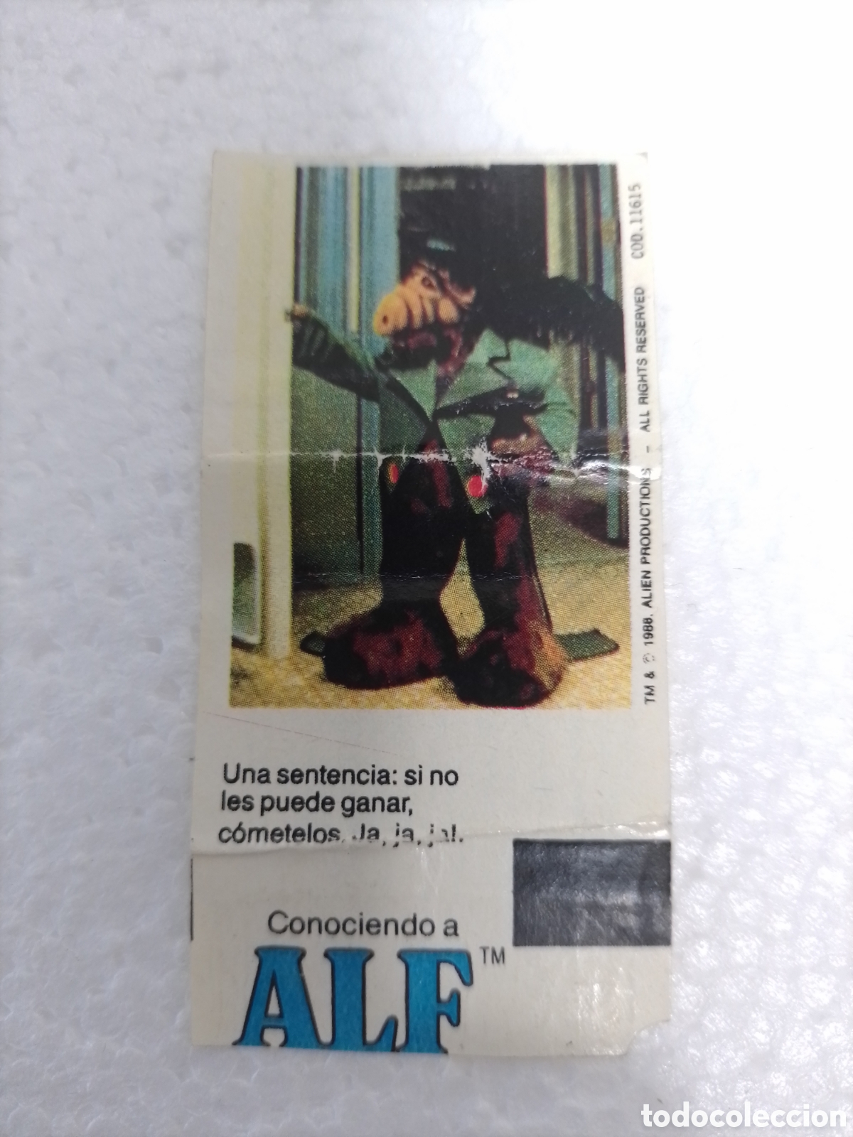 Coleccionismo cromos antiguos: Cromo conociendo a ALF.