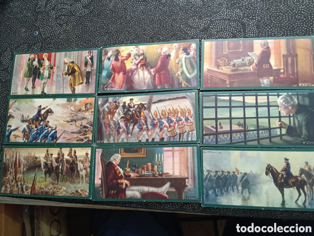 Coleccionismo cromos antiguos: COLECCI&Oacute;N DE 9 CROMOS CULTURALES. BARSAL. FEDERICO EL GRANDE