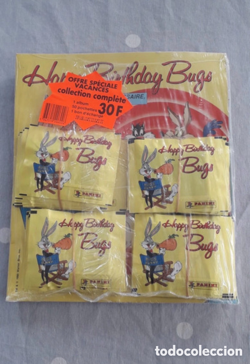 Coleccionismo cromos antiguos: Panini colecci&oacute;n completa &Aacute;lbum + 50&rsquo;sobres de cromos, Bugs Bunny