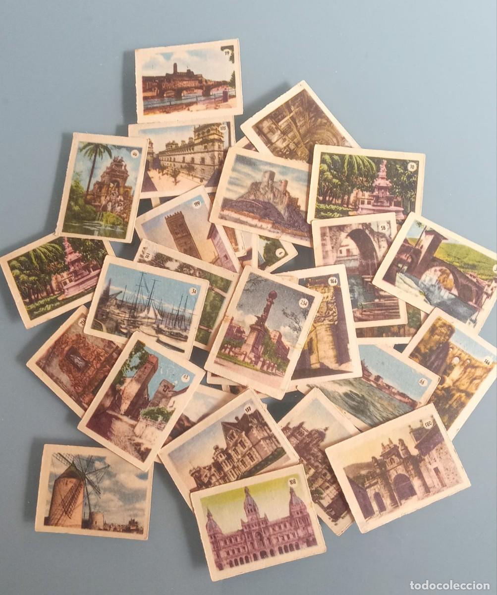 Colecionismo Cromos antigos: MINI CROMOS TOMBOLA TARRAGONA A&Ntilde;O 1961 -LOTE DE 37 UNIDADES- CIUDADES MUNDO-EDIFICIOS MUNUMENTOS