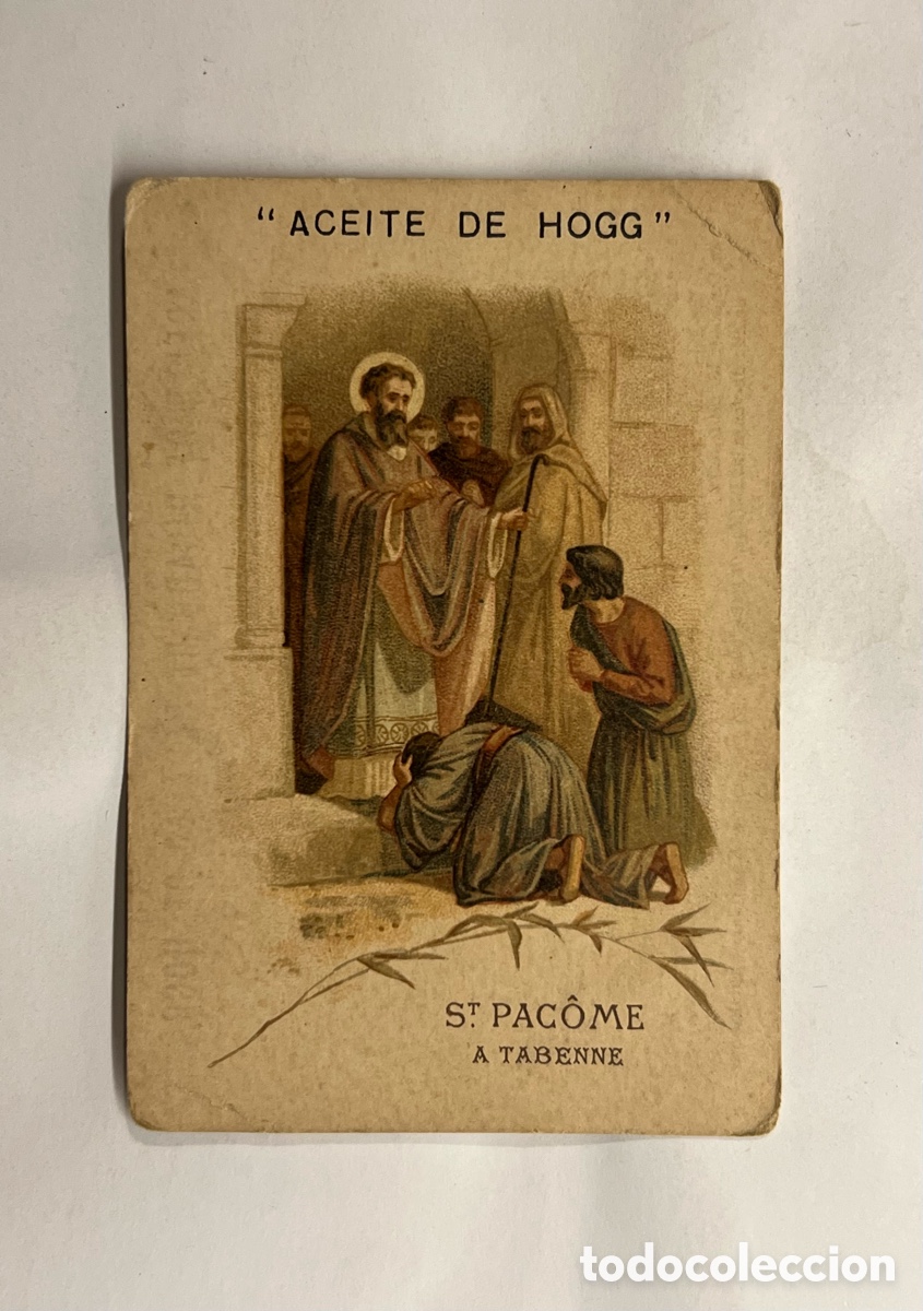 Coleccionismo cromos antiguos: ACEITE DE HIGADO DE BACALAO DE HOGG. Cromo publicitario. CROMO SAN PACOME A TABENNE (h.1900?)
