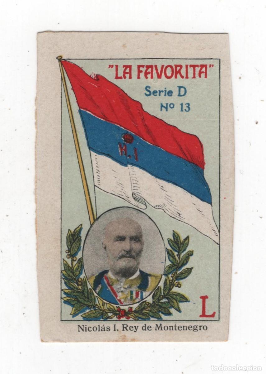 Coleccionismo cromos antiguos: LA FAVORITA ANTIGUO CROMO (CARTON) DOS CARAS (VER) NICOLAS I REY DE MONTENEGRO MAPA EN REVERSO