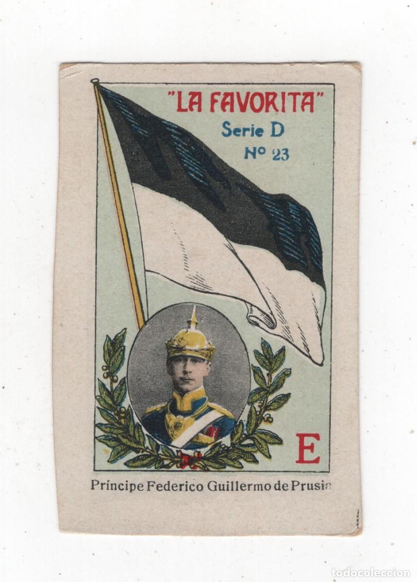 Coleccionismo cromos antiguos: LA FAVORITA ANTIGUO CROMO (CARTON) DOS CARAS PRINCIPE FEDERICO GUILLERMO DE PRUSIA MAPA EN REVERSO