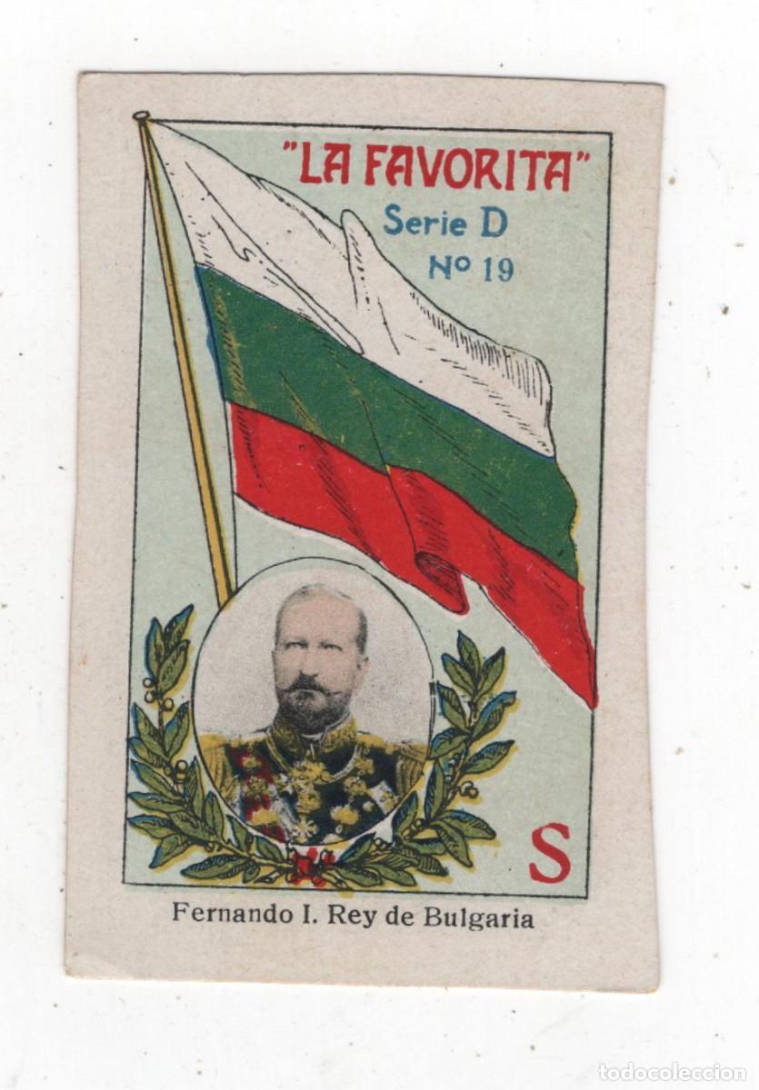 Coleccionismo cromos antiguos: LA FAVORITA ANTIGUO CROMO (CARTON) DOS CARAS (VER) FERNANDO I REY DE BULGARIA MAPA EN REVERSO
