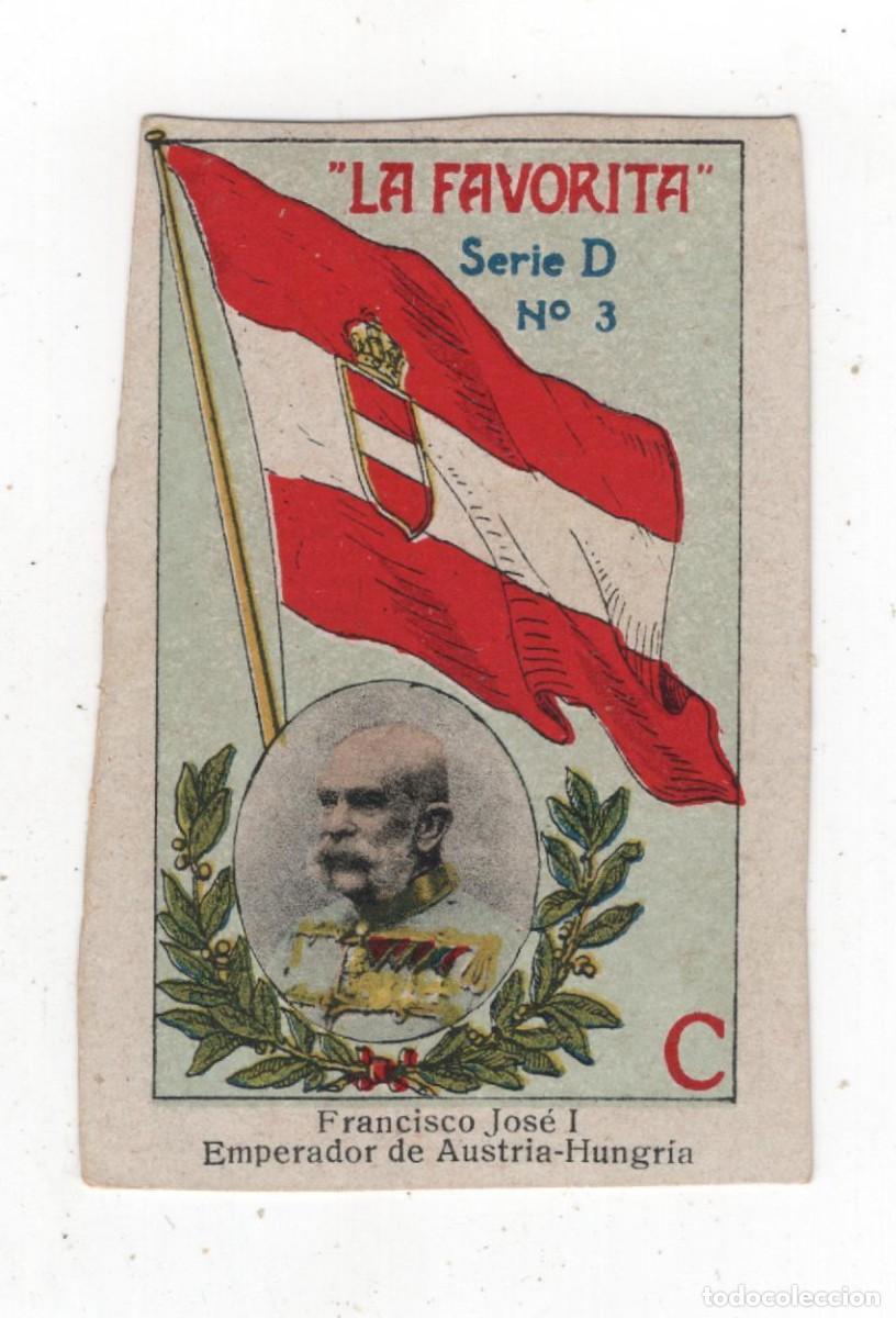 Coleccionismo cromos antiguos: LA FAVORITA ANTIGUO CROMO (CARTON) (VER)L F. JOSE EMPERADOR AUSTRIA-HUNGRIA MAPA EN REVERSO