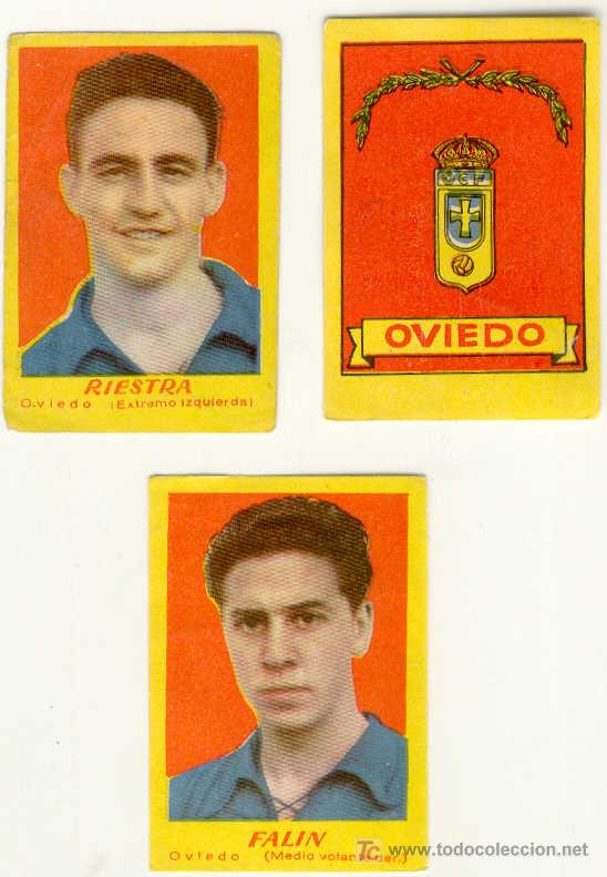 Fu&szlig;ball-Sticker: (3084-F)CROMOS FUTBOL OVIEDO CAMPEONES 1&ordf; Y 2&ordm; DIVISION 1950-51 A 4 EUROS LA UNIDAD.
