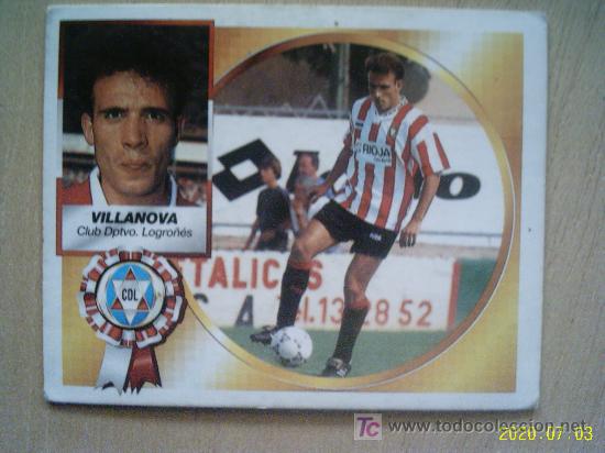 Fu&szlig;ball-Sticker: CROMO DE VILLANOVA // CLUB DEPORTIVO LOGRO&Ntilde;&Eacute;S // LIGA 94 - 95 // EDICIONES ESTE