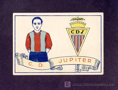 Cromos de f&uacute;tbol: Cromo de futbol: C.D.Jupiter (Chocolates Amatller num.27)