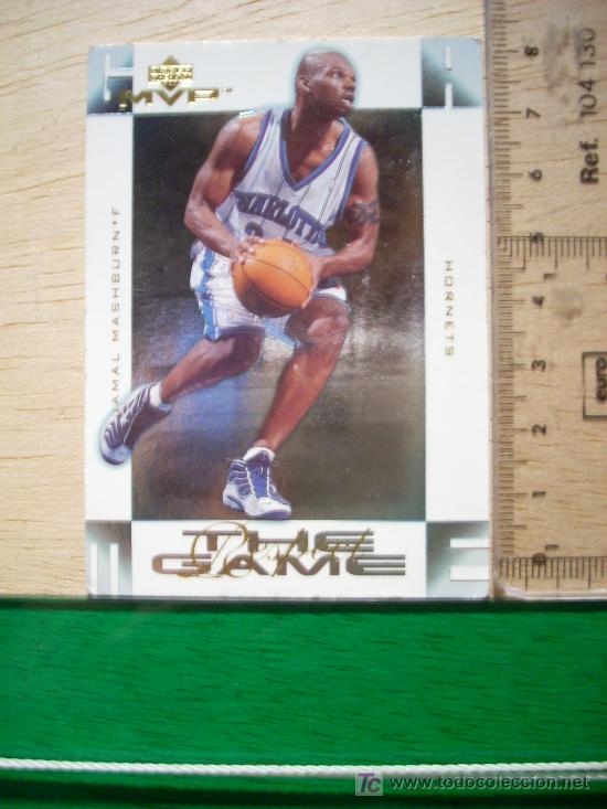 Football Stickers: TRADING CARD DE LA NBA. TEMPORADA 2001. JAMAL MASHBURY.  CHARLOTTE HORNETS. ESCALA EN CM.