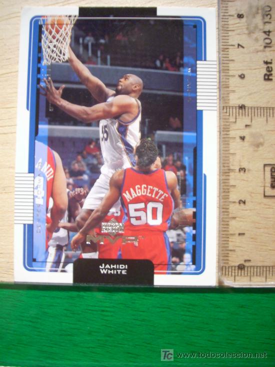 Football Stickers: TRADING CARD DE LA NBA. TEMPORADA 2001. JAHIDI WHITE. WASINGTON WIZARDS. ESCALA EN CM.