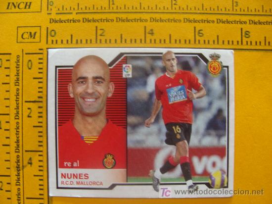 Fu&szlig;ball-Sticker: CROMO DE NUNES. REAL CLUB DEPORTIVO MALLORCA. LIGA ESPA&Ntilde;OLA. 2007 2008. COLECCIONES ESTE.