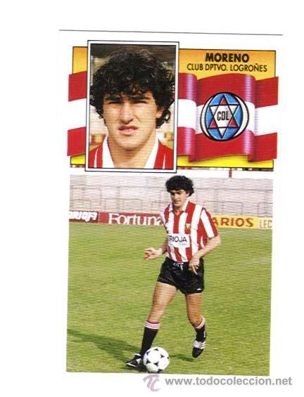 Cromos de f&uacute;tbol: MORENO. LOGRO&Ntilde;ES. EDICIONES ESTE 90-91. NUEVO. DOBLE - Foto 1