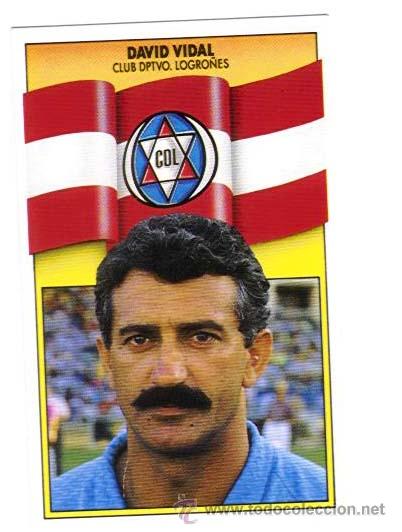 Cromos de f&uacute;tbol: DAVID VIDAL. LOGRO&Ntilde;ES. EDICIONES ESTE 90-91. NUEVO. - Foto 1