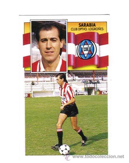 Cromos de f&uacute;tbol: SARABIA. LOGRO&Ntilde;ES. EDICIONES ESTE 90-91. NUEVO. DOBLE - Foto 1