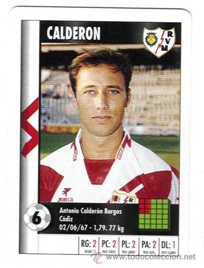 Cromos de f&uacute;tbol: CALDERON. RAYO VALLECANO. SUPER GOL. MARCA. NUEVO - Foto 1