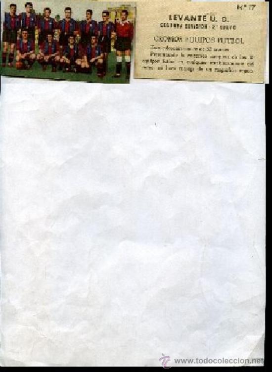 Cromos de f&uacute;tbol: CROMOS EQUIPOS FUTBOL, N&ordm; 17,LEVANTE U.D.SEGUNDA DIVISI&Oacute;N,2&ordm; GRUPO ... .ni