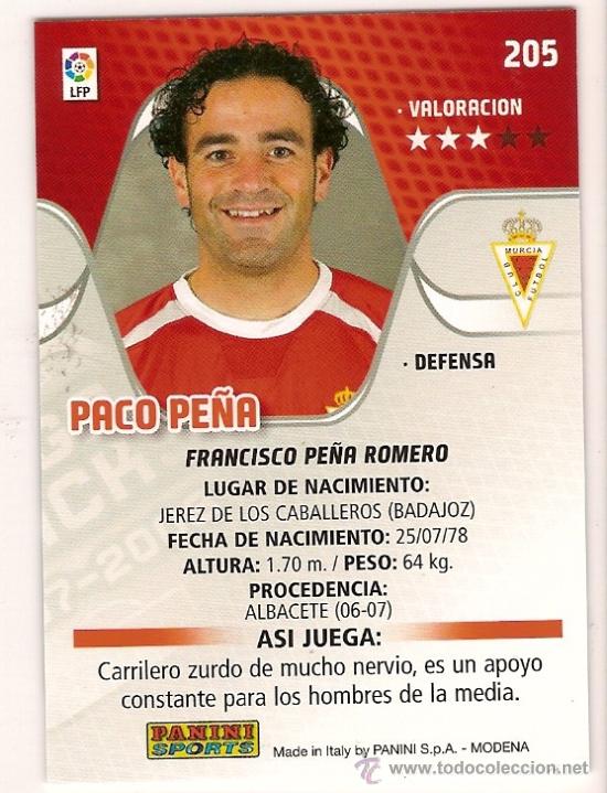 Football Stickers: MEGA CRACKS 2007-08 N&ordm; 205 R MURCIA C FPACO PE&Ntilde;A ED PANINI