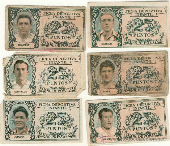 Cromos de F&uacute;tbol: (2621-F)CROMOS FUTBOL DE 25 PUNTOS MONEDERO DEPORTIVO INFANTIL LIGA 1952-53