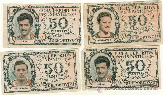 Cromos de F&uacute;tbol: (2621-F)CROMOS FUTBOL DE 50 PUNTOS MONEDERO DEPORTIVO INFANTIL LIGA 1952-53