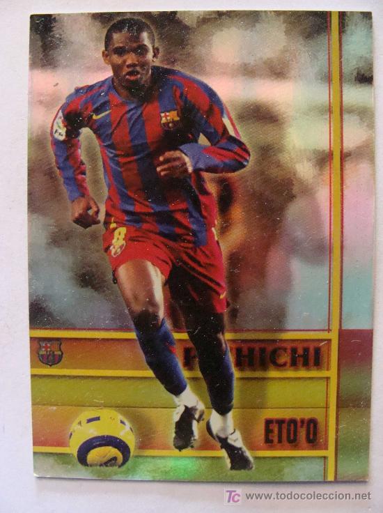 Figurine di Calcio: FICHA DE LA LIGA 2006 - 2007. F&Uacute;TBOL CLUB BARCELONA. 542 ETO'O PICHICHI. MUNDI CROMO.