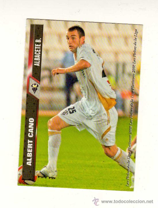 Cromos de f&uacute;tbol: ALBERT CANO JUGADOR DEL ALBACETE.LAS FICHAS DE LA LIGA PLATINUM 2008 (MUNDICROMO)