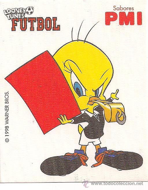 Football Stickers: CROMO - ADHESIVO DE LOONEY TUNES F&Uacute;TBOL PIOLIN (SABORES PMI 1998)