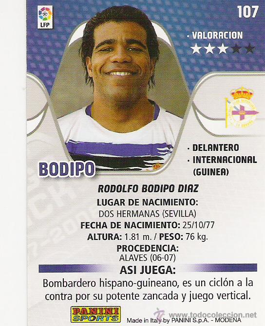 Football Stickers: PANINI SPORT---1 CROMO TEMPORADA 2007-2008 (MEGA CRAKS)--DEPORTIVO DE LA CORU&Ntilde;A--N&ordm; 107--BODIPO