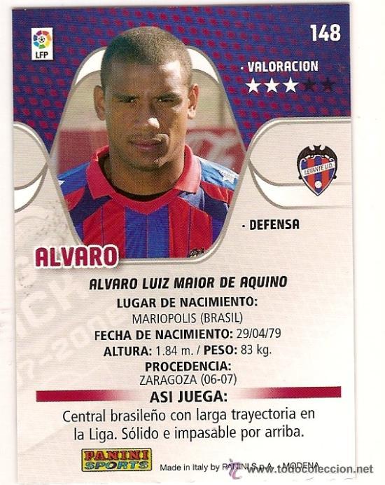 Football Stickers: PANINI SPORT---1 CROMO TEMPORADA 2007-2008 (MEGA CRAKS)---U.D LEVANTE---N&ordm; 148---ALVARO