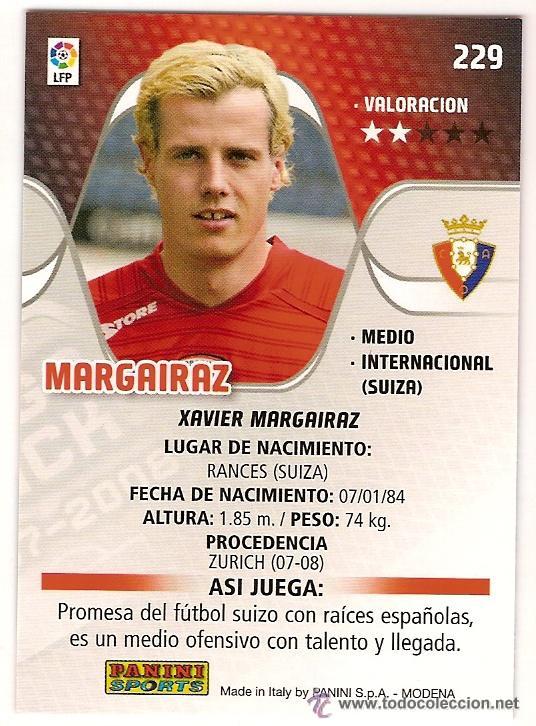Cartes &agrave; collectionner de Football: PANINI SPORT---1 CROMO TEMPORADA 2007-2008 (MEGA CRAKS)---C.AT OSASUNA---N&ordm; 229---MARGAIRAZ