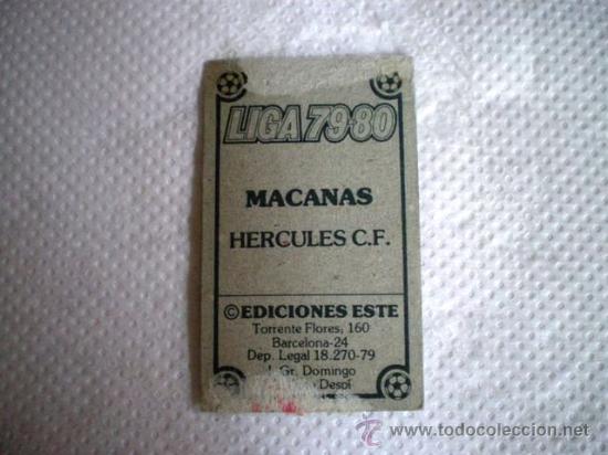 Cromos de f&uacute;tbol: ESTE 79 80 HERCULES MACANAS DIFICIL - Foto 2