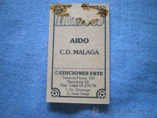 Cromos de f&uacute;tbol: ESTE 79 80 MALAGA AIDO DIFICIL - Foto 2