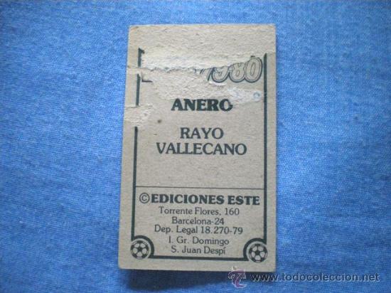 Cromos de f&uacute;tbol: ESTE 79 80 RAYO VALLECANO ANERO DIFICIL - Foto 2