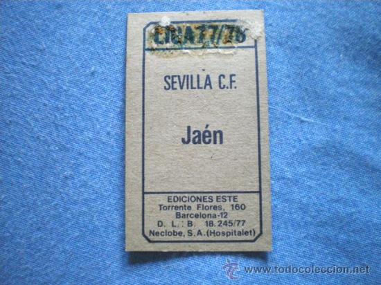 Cromos de f&uacute;tbol: ESTE 77 78 SEVILLA JAEN DIFICIL - Foto 2