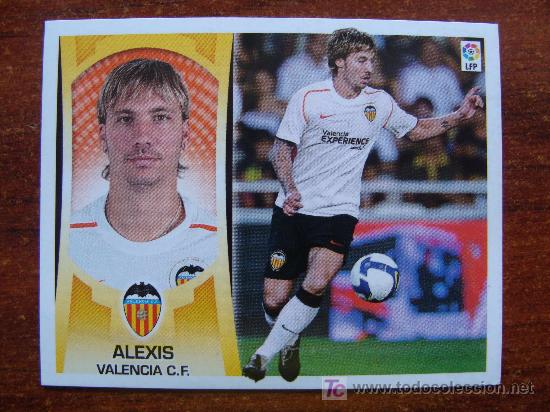 Cartes &agrave; collectionner de Football: CROMO DE LA LIGA 2009 - 2010. VALENCIA CLUB DE F&Uacute;TBOL. 6 ALEXIS. EDICIONES ESTE.