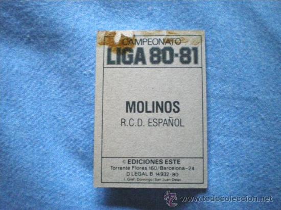 Cromos de f&uacute;tbol: ESTE 80 81 ESPA&Ntilde;OL MOLINOS - Foto 2
