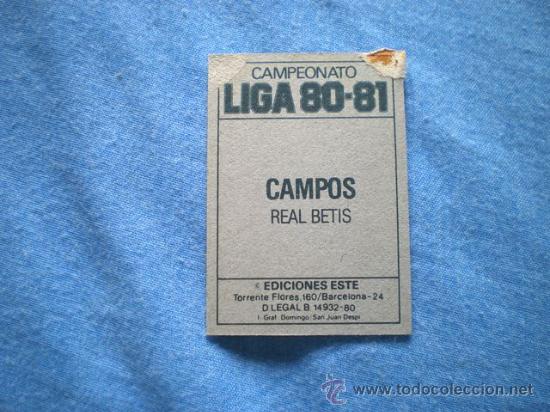 Cromos de f&uacute;tbol: ESTE 80 81 BETIS CAMPOS - Foto 2