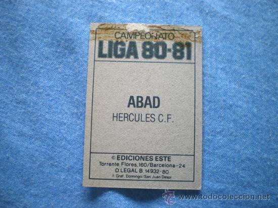 Cromos de f&uacute;tbol: ESTE 80 81 HERCULES ABAD - Foto 2