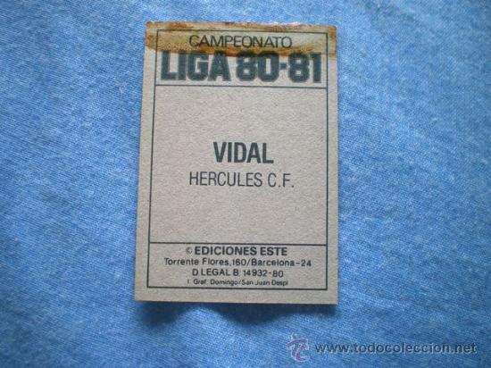 Cromos de f&uacute;tbol: ESTE 80 81 HERCULES VIDAL - Foto 2