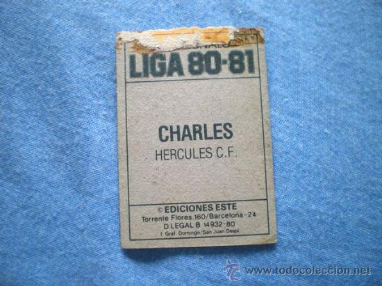 Cromos de f&uacute;tbol: ESTE 80 81 HERCULES CHARLES - Foto 2