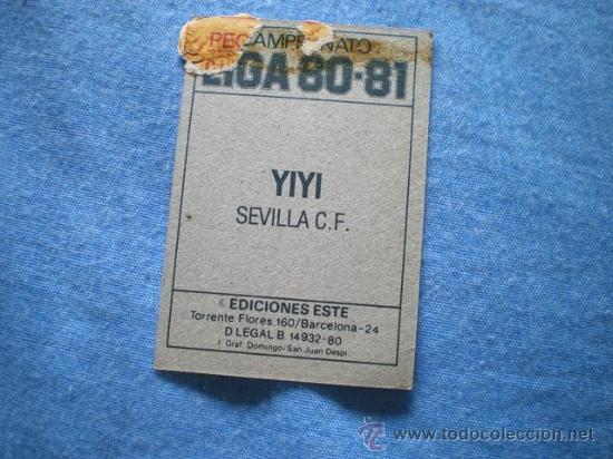 Cromos de f&uacute;tbol: ESTE 80 81 SEVILLA YIYI - Foto 2