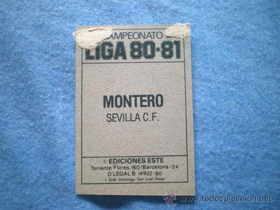 Cromos de f&uacute;tbol: ESTE 80 81 SEVILLA MONTERO - Foto 2