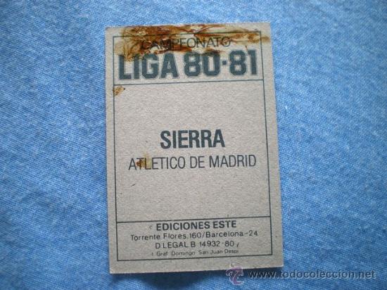 Cromos de f&uacute;tbol: ESTE 80 81 AT. MADRID SIERRA - Foto 2