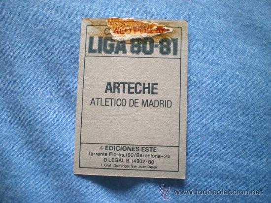 Cromos de f&uacute;tbol: ESTE 80 81 AT. MADRID ARTECHE - Foto 2
