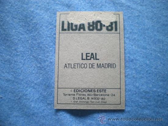 Cromos de f&uacute;tbol: ESTE 80 81 AT. MADRID LEAL - Foto 2